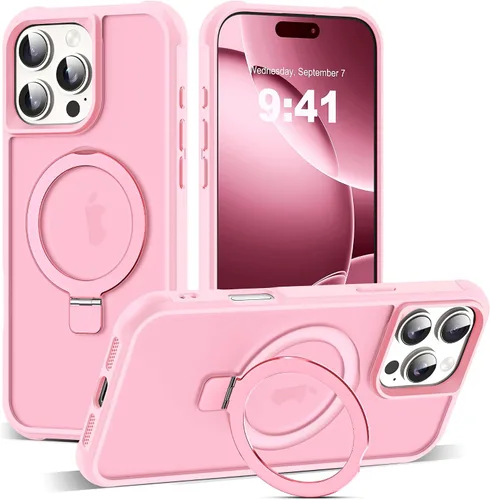 Vista 72 de SKYLMW - Funda compatible con iPhone 11 de 6.1 pulgadas, con soporte magnético invisible tipo anillo, funda translúcida de grado militar, compatible