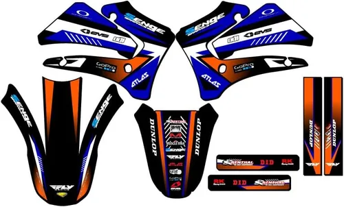 Vista 7 de TTR 125 SURGE 2000-2007 Kit de base gráfica Senge negro compatible con Yamaha