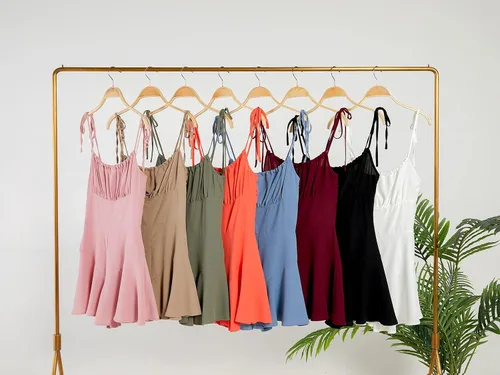 Vista 5 de Jeanewpole1 Mono corto con estampado de tirantes delgados para mujer