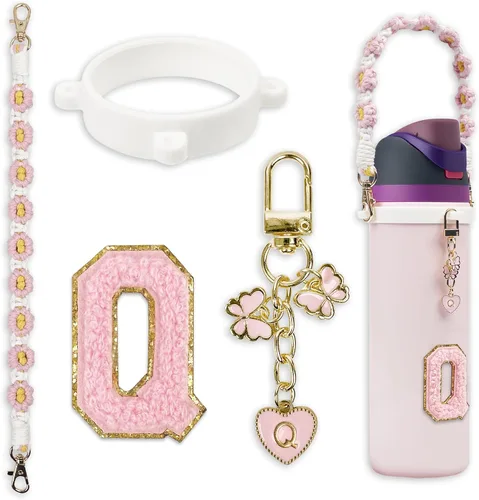 Vista 48 de Lindo juego de dijes de letras compatible con botella de agua Owala de 24 oz, 32 oz, 40 oz, Owala Kids, vaso térmico de café Owala, Owala FreeSip
