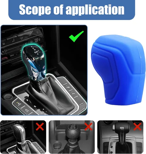 Vista 3 de Ziciner 2 fundas para pomos de palanca de cambios de automóvil, accesorios de silicona elástica para proteger el cambio automático, protector