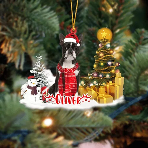 Vista 153 de NAZENTI Adorno personalizado de gato abisinio con árbol de pino, adorno de Navidad personalizado para perros amantes de las mascotas, colgante
