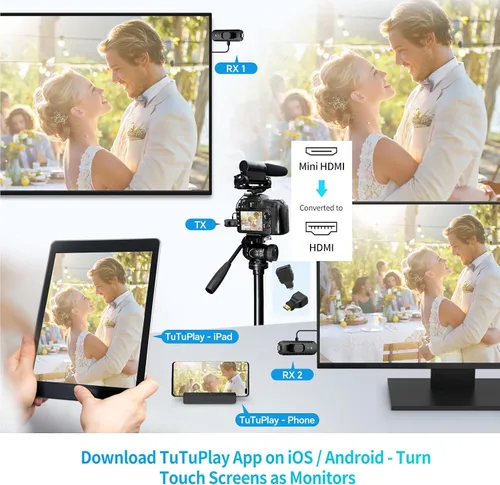 Vista 8 de Transmisor y receptor HDMI PRO- inalámbrico, kit extensor portátil para múltiples televisores, plug and play, control de calor, 5.8G/2.4G @60Hz 165