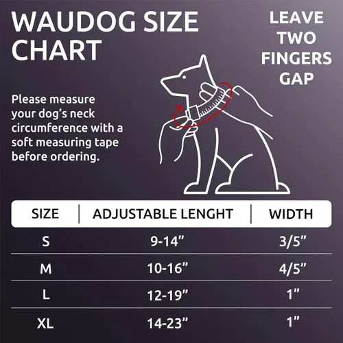 Vista 6 de WAUDOG Collar de perro reflectante de algodón ecológico, alternativa al collar de nylon para perros pequeños, medianos y grandes - Collar