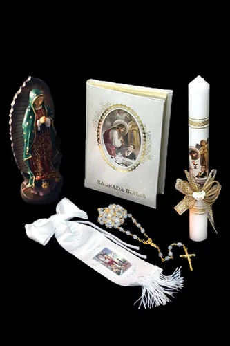 Vista 7 de Lito - Juego de velas de primera comunión para niños, juego de velas blancas para la Santa 1ª Comunión con figurilla, español