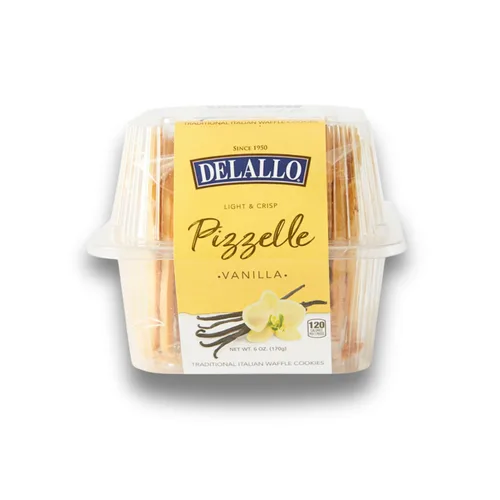 Vista 7 de DeLallo Galletas Pizzelle de vainilla, aperitivos ligeros y crujientes de galleta de gofre, sabor cálido y mantecoso, auténticas galletas horneadas