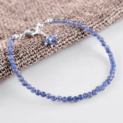 Vista 54 de Natural Gemstone Micro Round Beads Dainty Choker Bangle Bracelet, Handmade Jewelry for Women, Healing Chakra Crystals Silver Plated Chain 8 inch