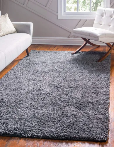 Vista 246 de Unique Loom Colección Davos Shag - Alfombra Lino