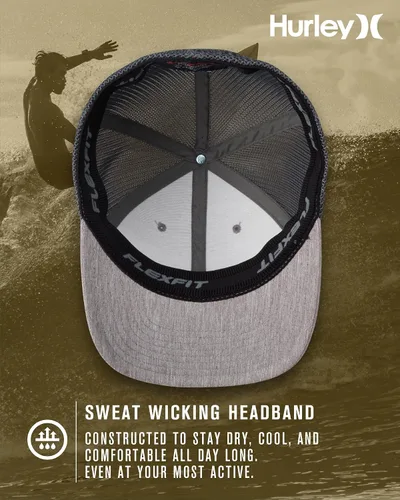 Vista 3 de Hurley Gorras para hombre - Gorra de béisbol Mini Icon Mesh Panel - Sombreros ajustados para hombre