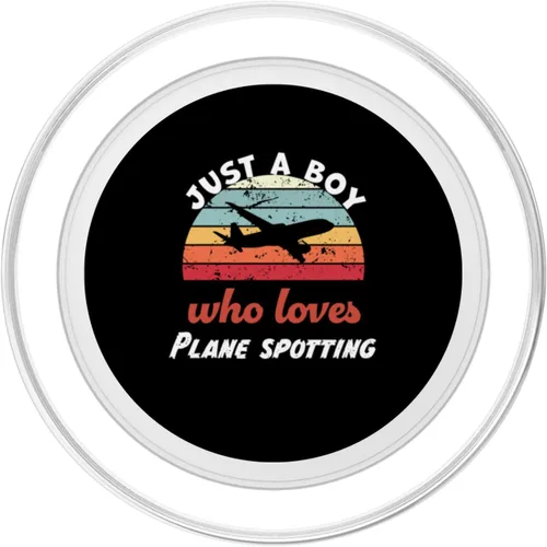 Vista 2 de Just A Boy Who Loves Plane spotting Kids Avión spotting Boys PopSockets MagSafe PopGrip para iPhone