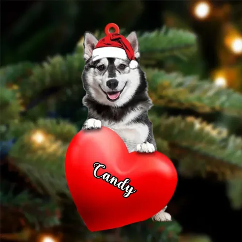 Vista 105 de Adornos de Navidad personalizados para perros, nombre personalizado, adorno de Malamute de Alaska, adornos acrílicos, regalos de Navidad, amantes