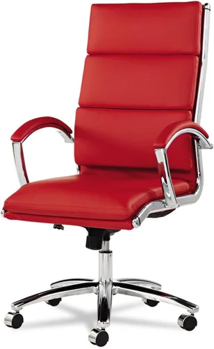Vista 5 de Alera, Red Neratoli Series Highback silla giratoria/inclinable, cuero suave, marco cromado, respaldo alto Blanco