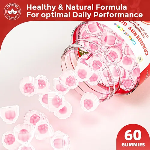 Vista 5 de Gomitas de arándanos con probióticos y D-manosa para mujeres y hombres - Salud de la vejiga y el tracto urinario, apoyo digestivo e inmunológico