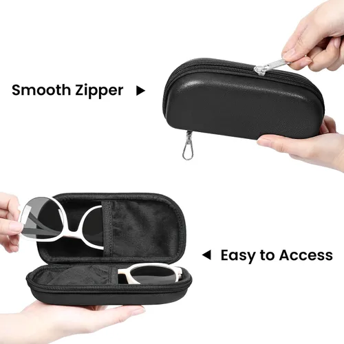 Vista 5 de WOMACO Estuche doble para lentes, funda rígida para lentes de 2 París, organizador portátil de viaje doble para lentes de sol para mujeres y hombres
