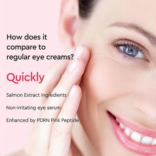 Vista 7 de Salmon DNA PDRN Pink Peptide Eye Serum Tratamiento Hidratante Restaura la elasticidad y la luminosidad de la piel Unifica el tono de la piel