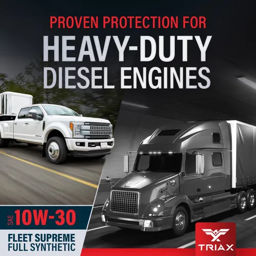 Vista 3 de Triax Fleet Supreme ESP 10W-30 Ultimate Full Synthetic, modificado por fricción, API CK-4, aceite de motor diésel resistente con Moly, rendimiento