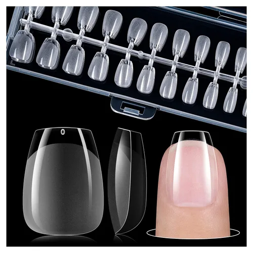 Vista 14 de Gelike ec Puntas de uñas extra cortas en forma de almendra: 120 piezas de puntas de gel suave para puntas de uñas de gel de cubierta completa