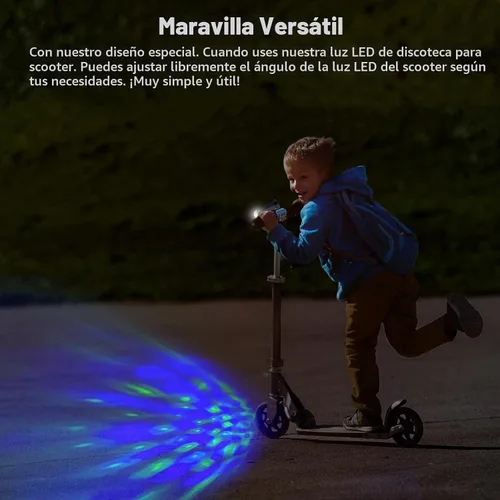 Vista 4 de Luz LED para scooter de discoteca, accesorios de luz para scooter, color RGB y patrones dinámicos, compatible con manillar de scooter, ángulo