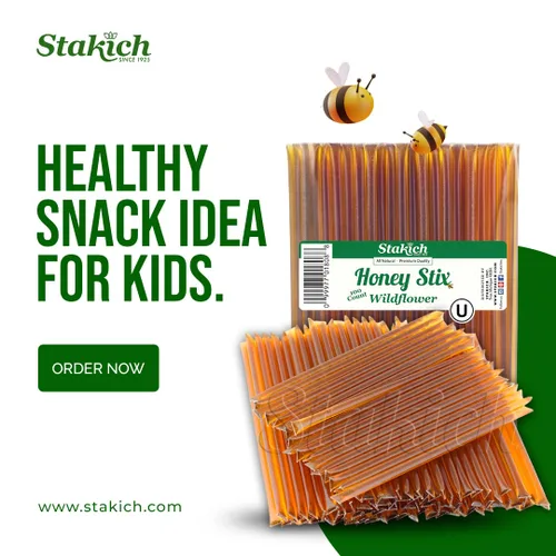 Vista 2 de Stakich Stix de Miel de Flor Silvestre (100 Stix)