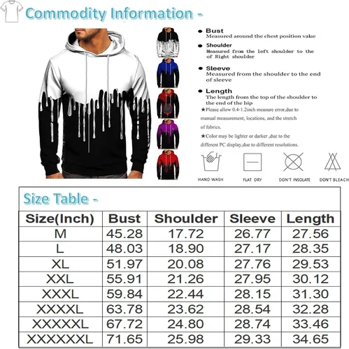 Vista 5 de Sudadera con capucha para hombre, estampado 3D, manga larga, cuello redondo, suéter suelto, sudadera con capucha para hombre, sudadera con capucha