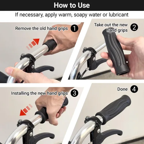 Vista 6 de Rollator Hand Grips Replacement for Elderly & Disabled - Rolling Walker Handle Cushions Compatible with 0.9"-0.95" ID Handle, 2 Pcs