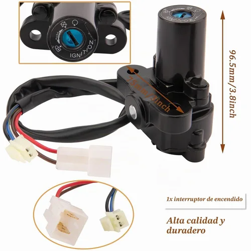 Vista 4 de Interruptor de encendido R6 compatible con Yamaha YZF R1 R6 Llave de Encendido 1992-2012 Tapa de Gas Cubierta de Bloqueo de Asiento Juego de llaves
