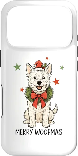 Vista 29 de Merry Woofmas White Terrier Dog Santa Hat Christmas Cute Dog Case for iPhone 15