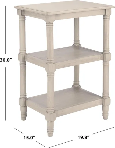 Vista 3 de Safavieh Home Collection Cassie Greige - Mesa de almacenamiento de 3 estantes ACC5715A, 19.8 pulgadas de ancho x 15 pulgadas de largo x 30 pulgadas