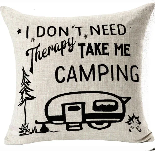 Vista 13 de Funda de almohadas de camping Lo siento por lo que dije mientras tratábamos de aparcar Camper Fundas de almohada de tiro de lino de dos lados Camper