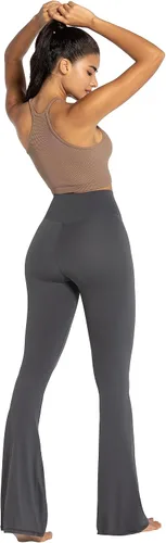 Vista 7 de Sunzel - Leggings acampanados, pantalones de yoga cruzados con control de abdomen, cintura alta y piernas anchas