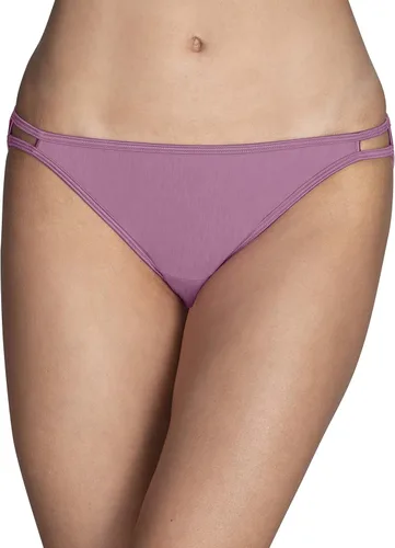 Vista 137 de Vanity Fair Bragas de bikini con tira para mujer, Illumination, con elástico sedoso y ribete de satén Paquete de 3 Negro (Midnight Black)