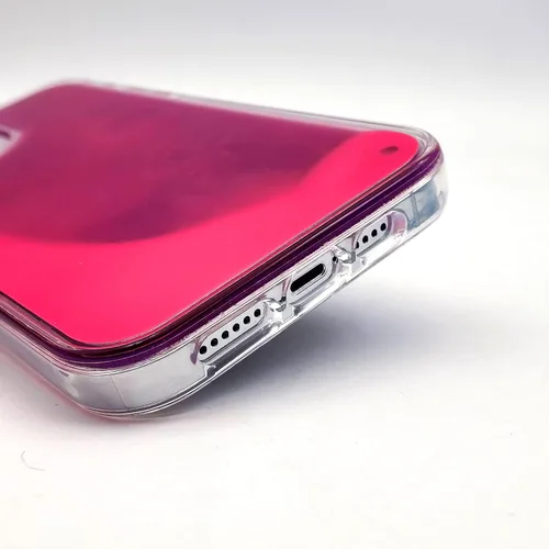 Vista 3 de Losin Funda Quicksand – Lujo que brilla en la oscuridad Noctiluncent Liquid Luminous Sand Hard PC + funda de TPU suave para iPhone 13 Pro Max de 6.7