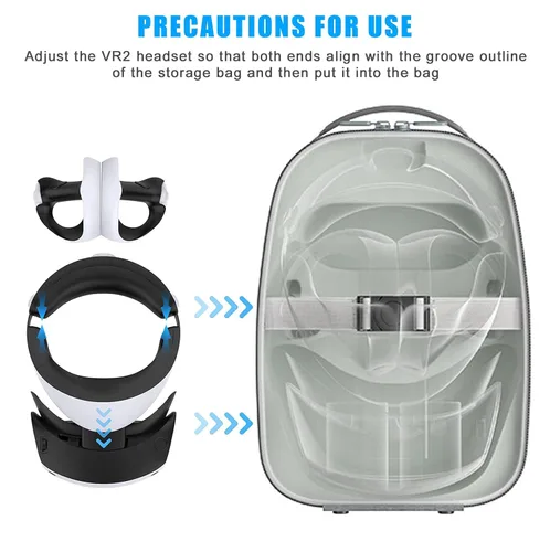 Vista 3 de TATACO Carrying Case for PSVR2, Accessories Bundle & Portable Protection Case for PlayStation VR2 with Lens Cover, Controller Grips Cover