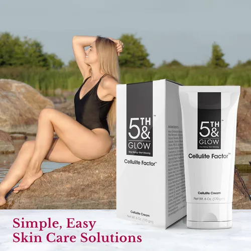 Vista 6 de 5th & Glow Cellulite Factor - Crema tensora de la piel para cuerpo, muslos, piernas y glúteos, loción anticelulítica reafirmante de la piel para una