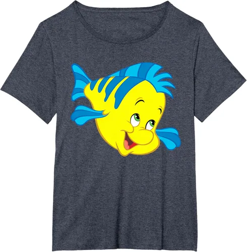 Vista 55 de Disney Camiseta de disfraz de cara grande de la Sirenita Flounder Sidekick