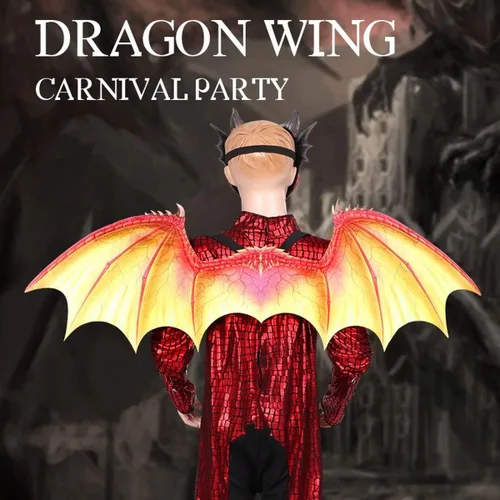 Vista 2 de Disfraz de dragón de Halloween para niños, disfraz de rendimiento, accesorios de fiesta de Navidad