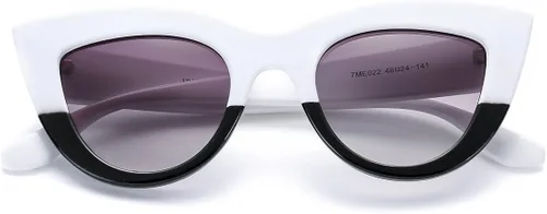 Vista 3 de Lentes de sol estilo retro con forma de ojo de gato, para mujer, modernos, estilo espejo, con protección UV400