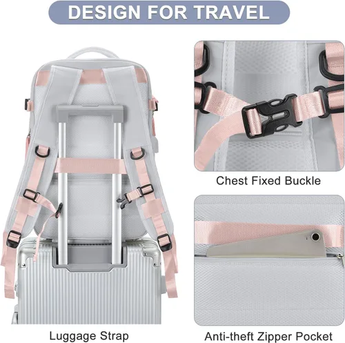 Vista 7 de Mochila casual Mochila de viaje, b-Gris, Moderno