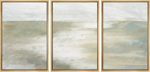 Vista 12 de wall26 Lienzo enmarcado para pared, juego de arte de acuarela pastel, paisaje rural, ilustraciones con formas abstractas, arte moderno, decorativo