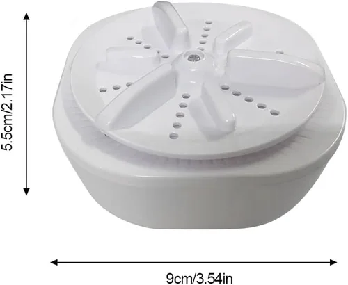 Vista 3 de Mini lavadora - Lavadora portátil Lavadora de turbina ultrasónica Turbo Lavadora para viajes de negocios Salas universitarias
