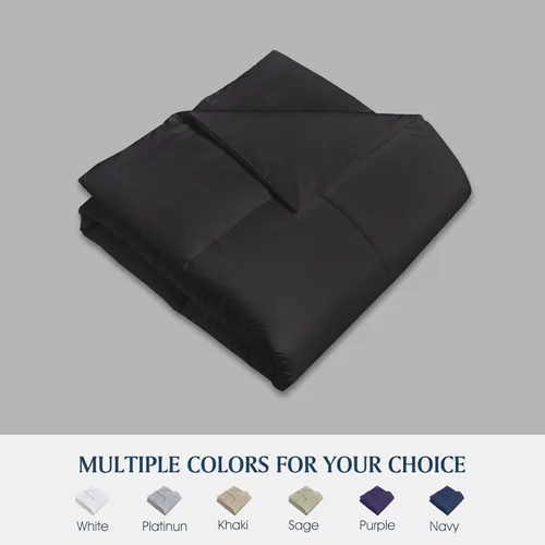 Vista 8 de Blue Ridge Home Fashions - Edredón sintético de microfibra para todas las estaciones, relleno de poliéster hipoalergénico, Algodón, Negro, King