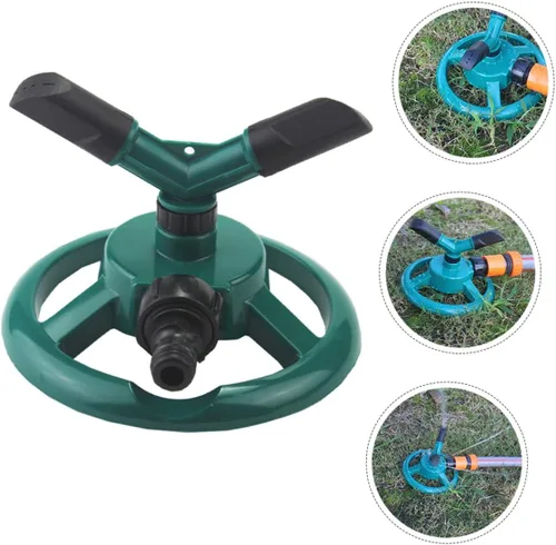 Vista 6 de Wakauto Automatic Rotating Lawn Sprinkler Spray Mode Garden Watering Tool with Stable Base for Vegetable and Above Ground Irrigation