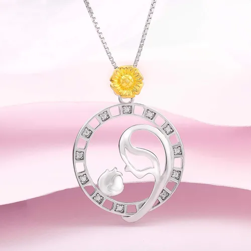 Vista 3 de Collar de plata de ley 925 con texto I Love You Mom para mujer y madre o hija collares para el día de la madre para las mujeres madre y esposa