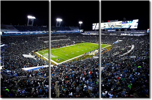 Vista 50 de TUMOVO MetLife Stadium - Decoración de pared de Nueva York, 3 piezas, lienzo, arte de pared para decoración del hogar, juegos de fútbol americano