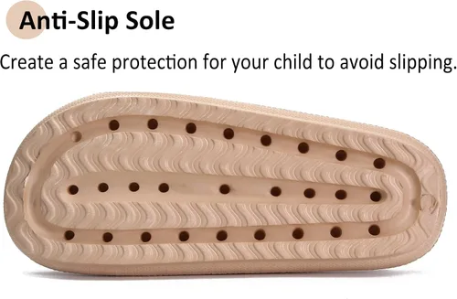 Vista 4 de sharllen Sandalias de nube para niños y niñas, pantuflas de casa, cómodas pantuflas de nube para niños, antideslizantes, para niñas, sandalias