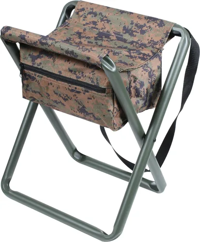 Vista 3 de ACU - Taburete plegable militar de camuflaje digital con bolsa