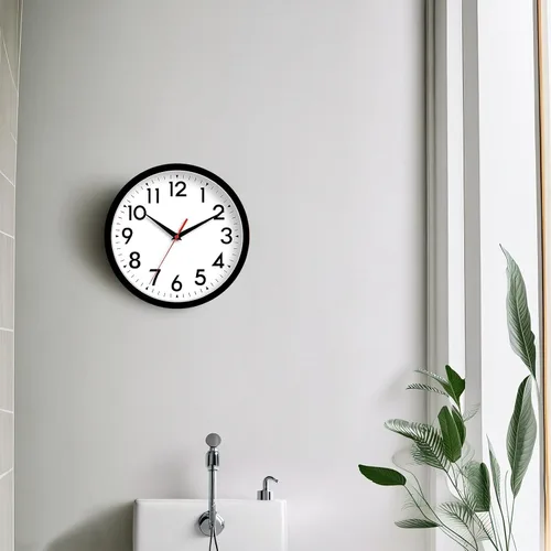 Vista 5 de DAXSMY Reloj de pared analógico pequeño de 8 pulgadas, silencioso, sin tictac, funciona con pilas, moderno, simple, decorativo, para cocina