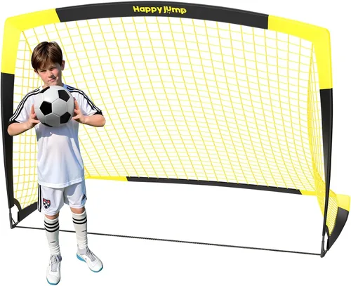 Vista 14 de Happy Jump Portable Soccer Goal 7x5 & 5x3.6 FT, Large-Frame Training Net Great for Kids Ages 6-14 Skill Development, Ideal for Backyard Park