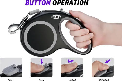 Vista 3 de Correa retráctil para perro, correa de perro de 26 pies para perros pequeños a grandes de hasta 110 libras, diseño resistente con mango