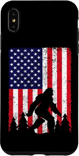 Vista 7 de Funda patriótica para iPhone 15 Bigfoot 4 de julio con la bandera de Estados Unidos